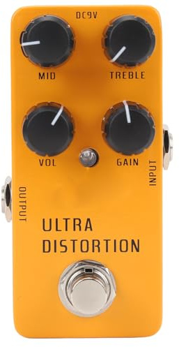 Badafaci DC9V High Gain Distortion Gitarrenpedal, Aluminiumlegierung mit True Bypass, Unbegrenzte Verstärkung für Heavy-Metal-Musiker