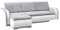 mb-moebel kleines Ecksofa Sofa Eckcouch Couch mit Schlaffunktion und Bettkasten L-Form Polstergarnitur große Farbauswahl - VERO I (Ecksofa Links, Hellgrau + Weiß)