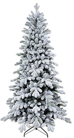 XONE Albero di Natale Cervino Slim 210 cm - Innevato e folto | Albero Bianco Artificiale in PVC e PE Effetto Real Touch