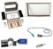 Einbauset: Opel Astra/Antara/Corsa D/Zafira B Doppel-DIN 2-DIN Blende/Radioblende Abdeckung - Satin Stone + Kenwood Radio LFB Lenkrad Interface Radio Adapter + Fakra Antenne Adapter - Set