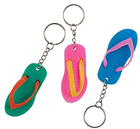 Unique Party 84768 - Regalini per Feste - Portachiavi Infradito - Confezione da 6