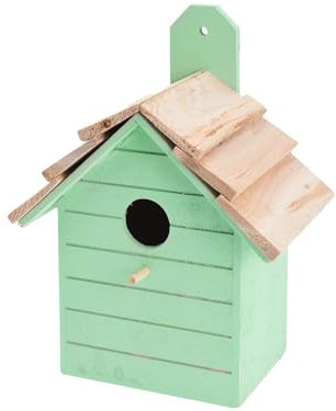 Unbekannt Vogelhaus Holz Mint Weiß Grau Deko Garten Terrasse Nistkasten Vogelhäuschen, Farbe:Mint
