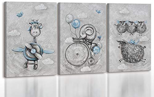 YS-Art Premium | Acryl Gemälde Märchenwelt | Handgemalte Leinwand Bilder | Wandbild Acrylgemälde | Kunst| Leinwand | Unikat | grau | KS 001…