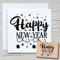 NEWSTAMPS Stempel Happy New Year Motivstempel aus Holz & Gummi zum Karten und Geschenke basteln, Holzstempel für Neujahr, Weihnachtskarte, Advent, Scrapbook, Textilstempel, Deko, Freunde