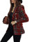 Onsoyours Femme Blazer à Carreaux Élégant Manches Longues Slim Fit OL Bureau Affaires Veste De Costume Devant Ouvert Manteau Cardigan Blouson Jacket A Rouge XL