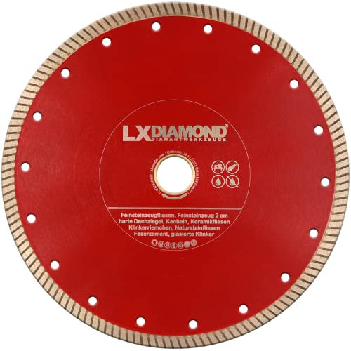 LXDIAMOND Diamant-Trennscheibe 230mm x 30,0mm ideal für den Dauereinsatz in 2-3cm Feinsteinzeug Terrassenplatten Feinsteinzeugfliesen Natursteinfliesen usw. Diamantscheibe 230 mm