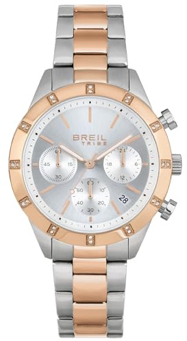 Breil, Collezione Dazzle, Orologio Donna, in Acciaio, Movimento al Quarzo Solo Tempo, Lunetta e Quadrante in Madreperla, Resistente all'Acqua, Chiusura Déployante