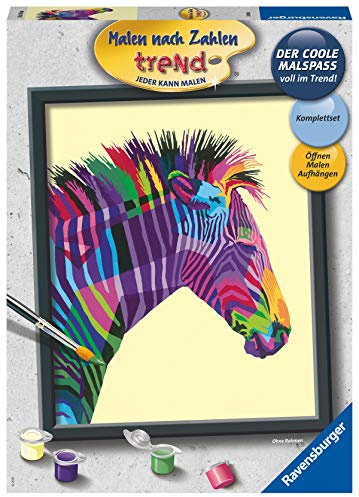 Ravensburger Malen nach Zahlen 28988 – Buntes Zebra – ab 12 Jahren