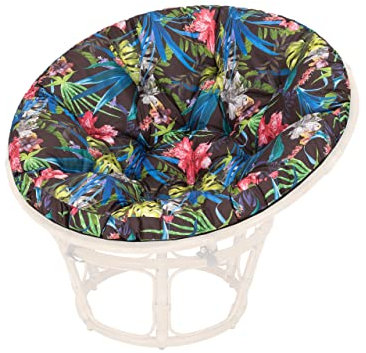 PillowPrim Polster für Papasansessel, Auflage, Ersatzpolster Papasan D 114 cm, Bodenkissen gepolstert Sitzkissen Krabbeldecke Hängesessel Made in EU Bunte Bläter