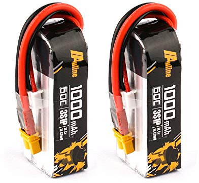 KINGDUO 2 Pièces 11.4V 1000Mah 60C 3S Xt30 Plug Lipo Batterie pour Cure-Dents Whoop