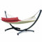 Potenza Outdoor Hängematte mit Tytan Gestell für 2 Personen I Panama - Stabhängematte XXL 210x140, 200kg I Hängemattengestell 350kg Wetterfest (Rot, Basic Gestell Graphit)