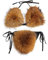 ZOSCGJMY Damen Flauschige Künstliche Fell Pelz Bikini Set Triangel Bikini Zweiteiliger Badeanzug (Braun)