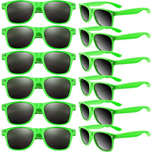TUPARKA 12er-Pack Sonnenbrillen Bulk Sommer Sonnenbrillen Partygeschenke Goody Bag Fillers für Geburtstagsparty Strand Pool Party, Grün