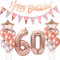 deko 60. geburtstag frauen deko rosegold ballon 60. geburtstag frauen deko luftballon 60. geburtstag deko rosegold 60 Geburtstag girlande banner geburtstagsdeko 60 jahre frauen dekoration