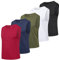 HUAKANG 5er Pack Tank Top Herren Ärmelloses Shirt Fitness Achselshirt Unterhemd Schnelltrocknendes Tanktop Gym Muskelshirt Sleeveless Funktionsshirt Sport Laufshirt für Männer 511-Red-2XL