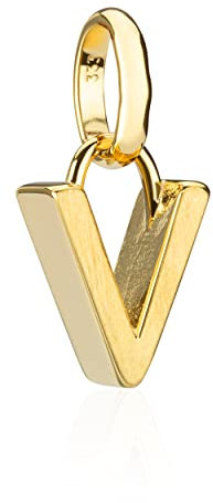 NKlaus Kettenanhänger Buchstabe V klein 333 Gelb Gold 8,7mm Matt Alphabet für Halskette 9539
