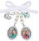 PiercingJak Brautstrauß Memorial Anhänger mit Foto Gravur Vintage Oval Fotoanhänger Personalisierte Geschenke für Hochzeit Bräutigam Braut Charms DIY Zubehör