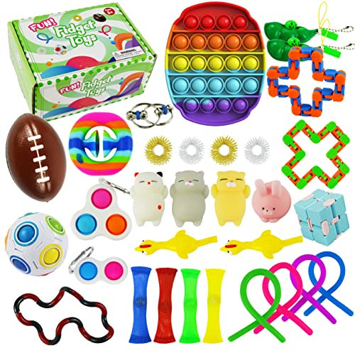 Fidget Toys – Jouets Anti Stress – 31 pcs - Pop it – Anti-Stress Adulte, Enfant – Fidget Toy – Fidget Toys Pack – Balle Anti-Stress – Objet Anti Stress – Fidgets - Fidget Tdah