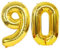 D2D | Party Balloon Zahl 90 XXL in Gold - Größe: 100 cm - Folienballons - Zahlenballons - Geburtstagdeko - Marmorne Hochzeit - Helium Ballons