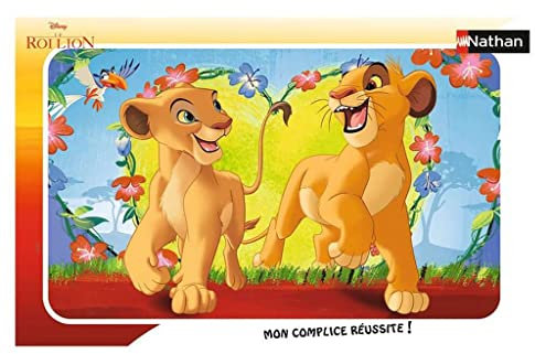 Nathan Kinderpuzzle, Rahmen 15 Teile, Simba und Nala, Disney Der König der Löwen, Mädchen oder Jungen ab 3 Jahren, hochwertiges Puzzle, Dicker und Stabiler Karton, 86183