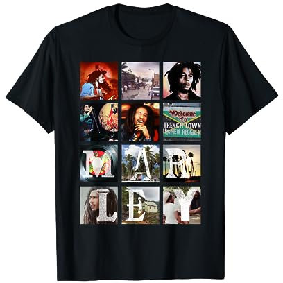 Bob Marley Block Bilder T-Shirt
