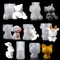 EPODA Set de moldes de silicona para animales, 3D Molde de resina epoxi Silicona para Unicornio, Conejo, Oso, Ciervo, Gatito, Perro, Elefante, Moldes de resina fundición para Hacer Decoración