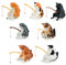 Valicaer 7PCS Katzenangel Ornamente für Aquarium Katze Angeln Ornamente Cartoon Katzenangeln Statue Personalisierte Katze Angeln Kleine Ornamente Geschenk Katze Angeln Ornamente