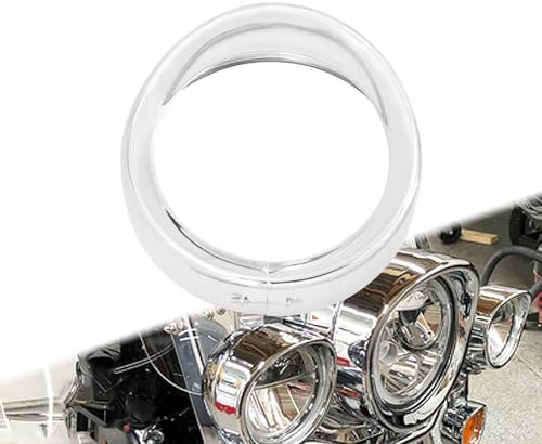 HCmotorku Motorrad 17,8 cm Scheinwerferblende Ring Visier Stil passend für Harley Touring Road King Street Glide Electra Glide Softail Chrom