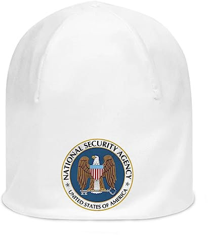 NSA National Security Agency United States of America Eagle Unisex Mütze aus dünner Baumwolle dehnbar weiß Weiß