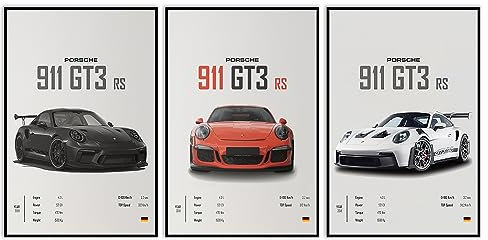 VejiA Auto-Poster, Leinwand, Wandkunst 911 GT Turbo-Poster für Herren, Schlafzimmer, ästhetische Dekoration (30,5 x 45,7 cm, ungerahmt 01)