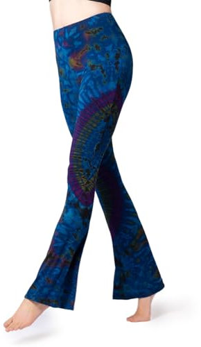 PANASIAM Leggings Batik with Flare, Blue Multicolor, S