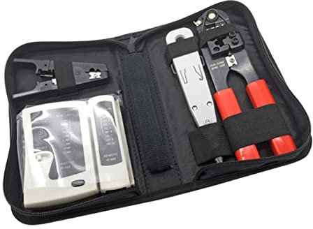 -teiliges Crimpwerkzeug-Set, Abisolierzange, Crimpwerkzeug, Netzwerk-Testwerkzeuge, Messgerät, Heimnetzwerkwerkzeug, Netzwerk-Tester, Heimnetzwerk-Werkzeug-Set, Ethernet-Toolkit-Suite