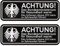 Lustiger KFZ Aufkleber ACHTUNG! Anfassen führt zu Zahnausfall!, 2 Stück, 10 x 3,5 cm, selbstklebende Folie, außenklebend, berühren verboten Klebeschild für Auto, Motorrad, Hinweis nicht anfassen