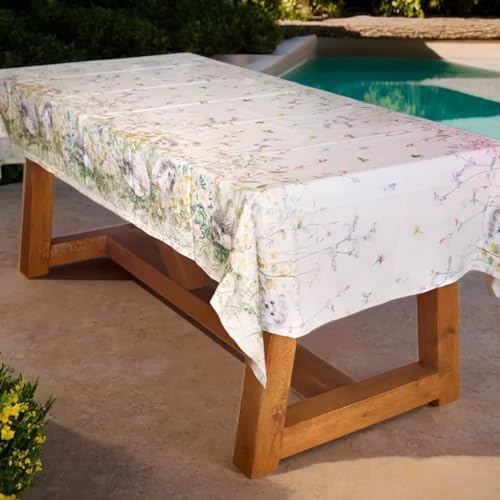 TECNOCUCI Ostertischdecke für 12 Plätze, 140 x 300 cm, hergestellt in Italien, aus Baumwolle mit Ostermotiv
