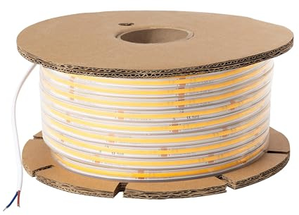 LEDKIA Tira LED Regulable 220V COB Autorrectificada 320 LED/m BOBINA 50m 8W