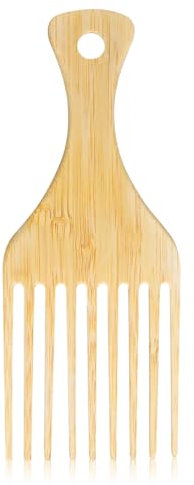 GLADFRESIT Afro Hair Comb, Natural Bamboo Hair Wide Tooth Rake Comb for Girls Men Thick Straight Curly Hair styling home salon