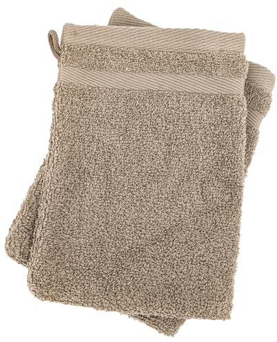 Lot de 2 Gants de Toilette 16x21 cm Efficience Pure Marron Roble