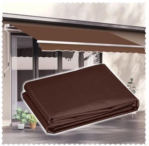 HAEKEBC Einziehbare Terrassenmarkise Ersatz Markisenstoff 4×2.5m Markisenbespannung, Außen Klemmmarkise Markise, Laden Restaurant Fenstermarkise(13x8.2ft-4x2.5m)