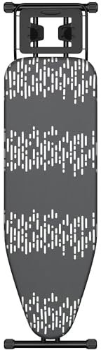 Aoufottes Klappbares Bügelbrett, Robustes Dampfbügelbrett mit Bügeleisenablage,mit rutschfesten Füßen, stabiles Gestell,Tischbügelbrett mit Verstellbarer Höhe, Ironing area120x38cm(grau)