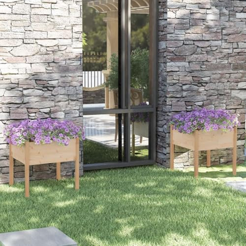 FUDUGEHMIOFWFJJ teichbecken,pflanzkübel XXL,pflanzkübel rechteckig,Pflanzkübel 2 STK. 70x70x70 cm Massivholz KieferGeeignet für Garten, Terrasse, Schlafzimmer, Wohnzimmer