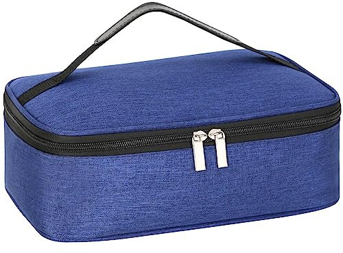 EKSMA Bolsa de almuerzo pequeña, mini bolsa térmica portátil con aislamiento, lonchera(Blue)