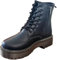 Genérico Bota militar con cordones para mujer - Botas con plataforma para mujer - Botas negras - Talla 36EU