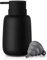 Ceramic Hand Soap Dispenser for Bathroom and Kitchen. 16OZ Matte Soft Touch Hand Lotion Dispenser with Pump, Modern Refillable Liquid Lotion Dispenser with Easy-to-Press Pump, Rubber Paint (Black)