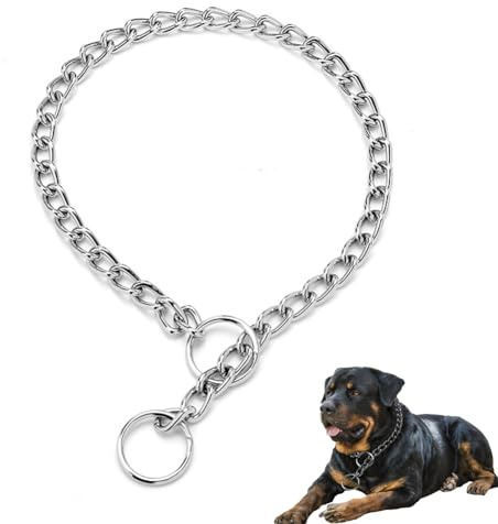Hundehalsband für Hunde, Kettenglieder, Trainingshalsband, Haustier, Metall, Slip, Welpen, Martingale-Halsbänder für XXS, XS, S, M, L, XL, Silber, XS