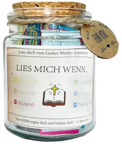 Bibelverse Glas - Deutsch Bibelversuche im Glas für Christliche Ermutigung
