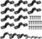 Mardatt 10 Set 1”(25mm) Two Hole Pipe Strap Clamp, Carbon Steel Rigid U Bracket Clamps U-Tube Strap Clamp Conduit Clamps with Self-Tapping Screws for Pipe Fixing, Black