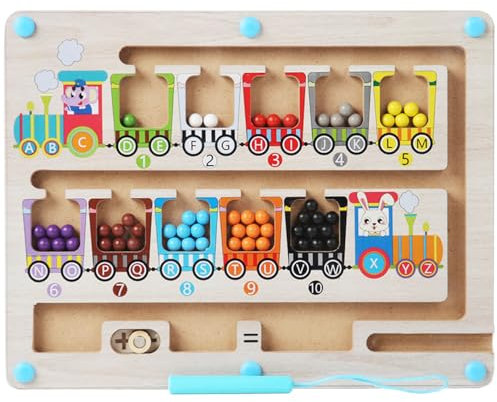 Magnetspiel Labyrinth, Montessori Spielzeug, Haba Magnetspiel, Magnetisch Holzspielzeug für Kinder, Motorikspielzeug Sortierspiel, Holzspielzeug Kinderspielzeug Lernspiele, Für ab 2 3 4 5 6 Jahre
