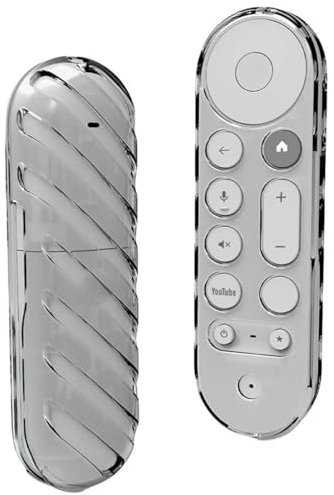 Protective Covers Replacement for Google TV Streamer Remote 4K TPU Protective Sleeve Shockproof Anti-drop Remote Cases (Transparent)