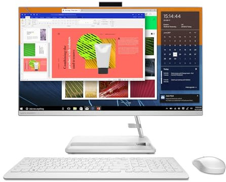 Lenovo IdeaCentre AIO 3 27ALC6 - Ordinateur de Bureau Tout-en-Un 27 FHD (AMD Ryzen 7 7730U, 16 Go RAM, 512 Go SSD, Graphique AMD Radeon, Windows 11 Home) Clavier AZERTY et Souris - Blanc