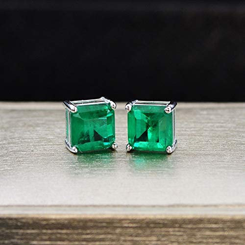 7 mm quadratische paraiba-turmalin-smaragd-Ohrstecker für Damen, 100% Solider Party-edelschmuck